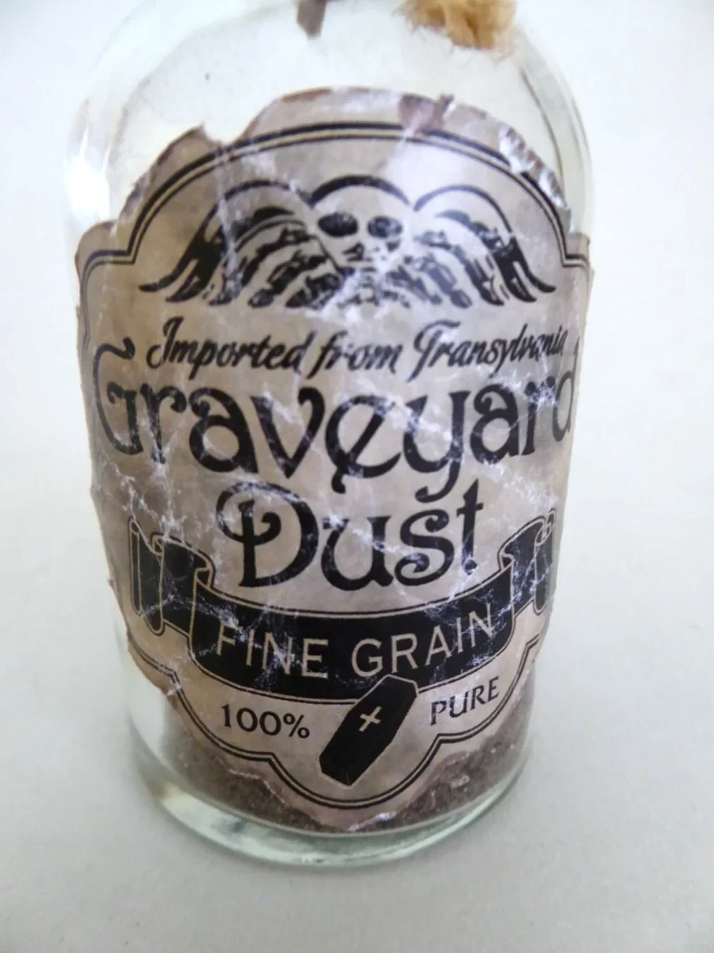 NEW GLASS APOTHECARY BOTTLE GRAVEYARD DUST GOTHIC ODDITY PROP HARRY POTTER